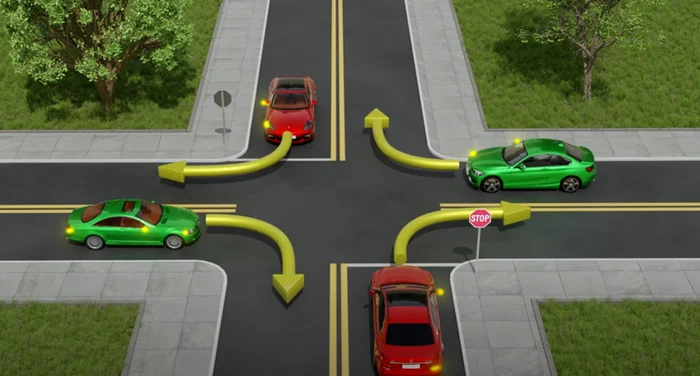 Ce mașini vor avea prioritate în intersecție