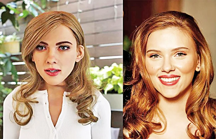 Roboţica imită exact gesturile şi mimica actriţei