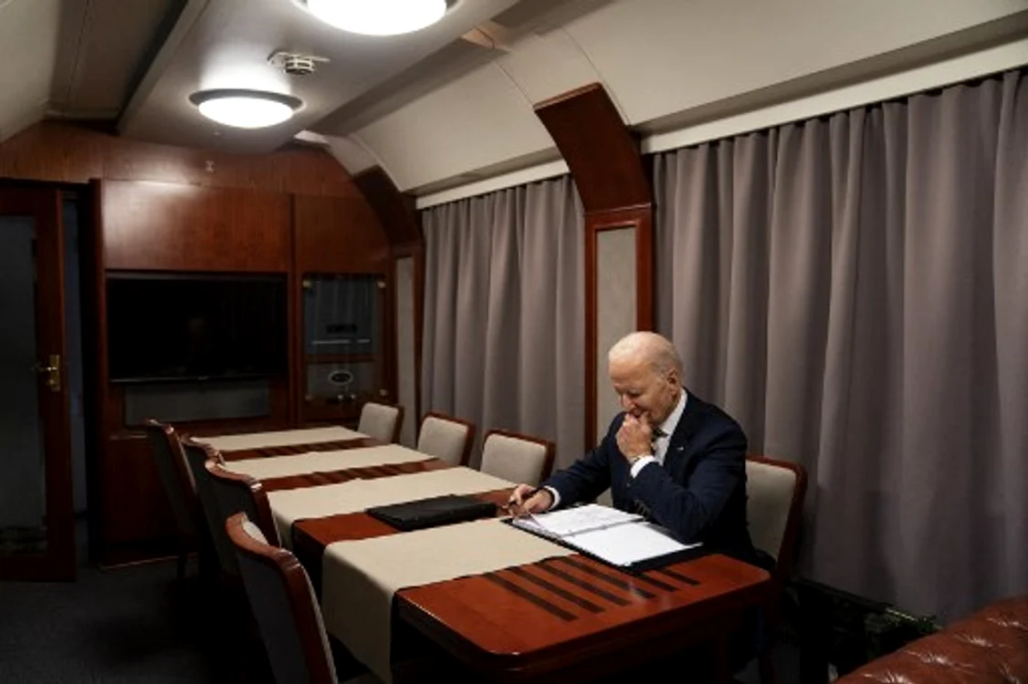 Joe Biden în tren spre Kiev  