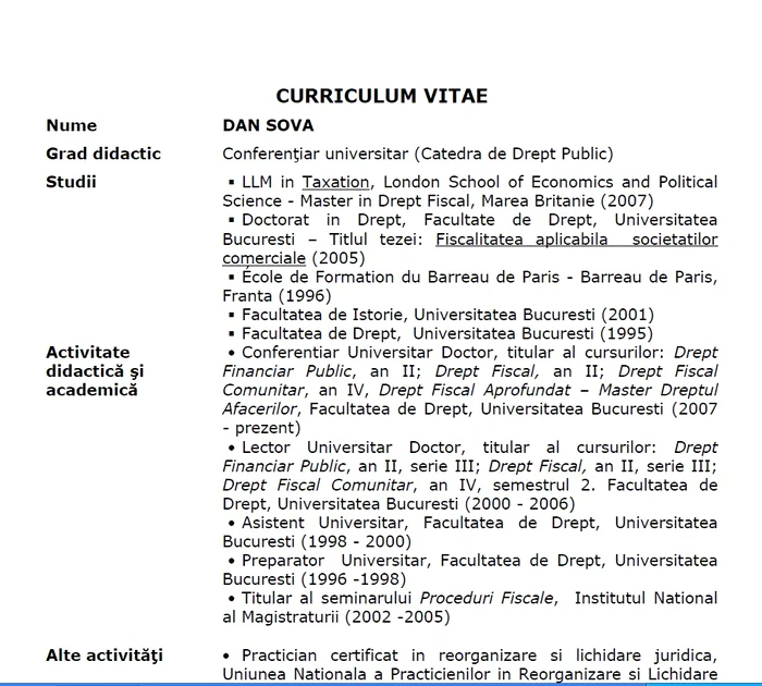 CV Dan Şova