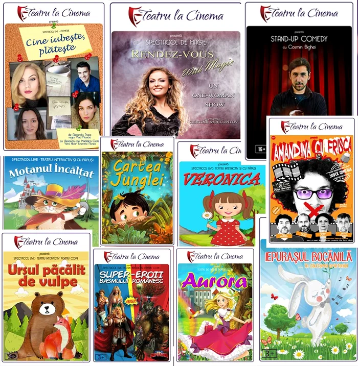 
    Teatru la Cinema propune spectacole atât pentru adulţi, cât şi pentru copii  