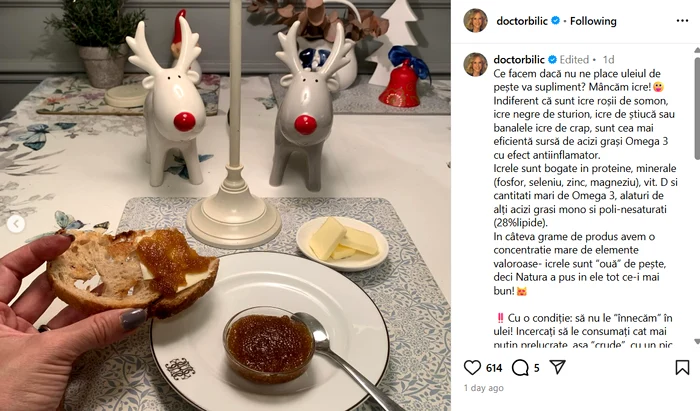 Postarea de pe Instagram a Mihaelei Bilic