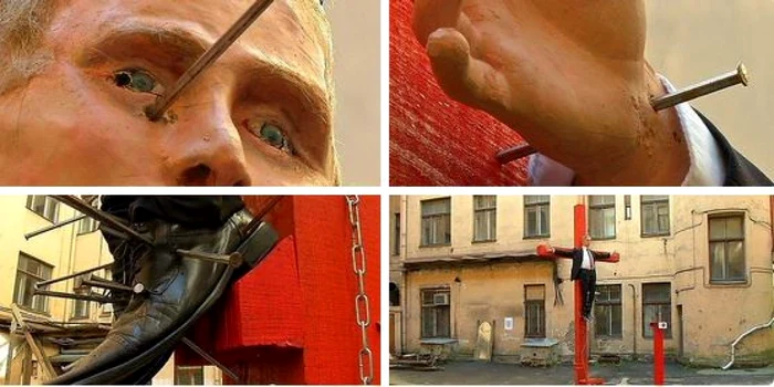 Colaj Putin crucificat FOTO Twitter