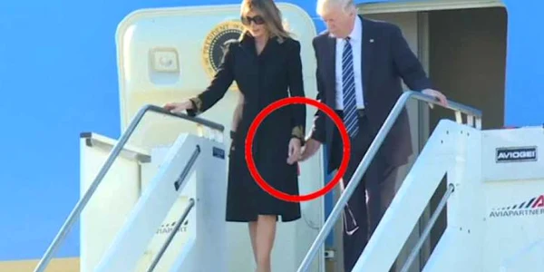 Melania si Donald Trump in momentul sosirii la Roma FOTO Captura de ecran Huffington Post
