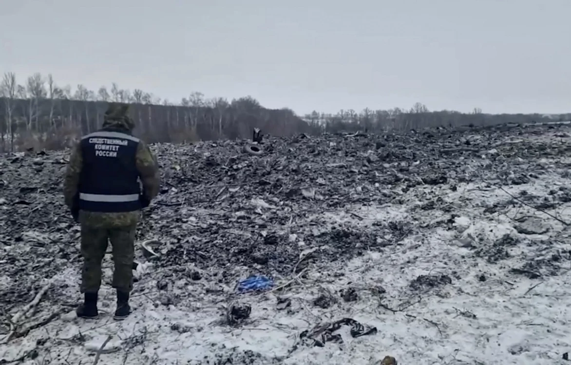 Locul în care s-ar fi prăbușit avionul Il-76 FOTO EPA-EFE