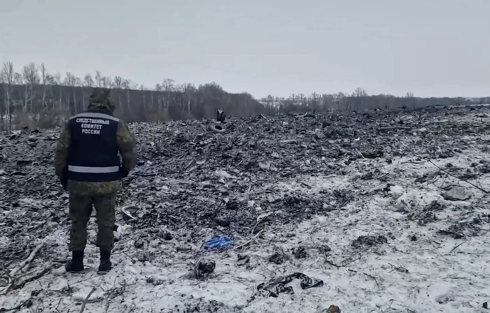 Locul în care s-ar fi prăbușit avionul Il-76 FOTO EPA-EFE
