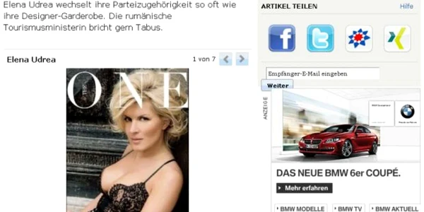 Udrea, în Die Welt