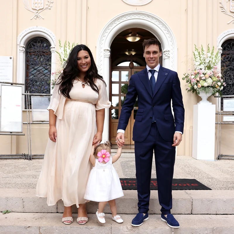 Louis Ducruet și Marie Ducruet la botezul fiicei lor, Victoire Ducruet, nepoata Prințesei Stephanie de Monaco. FOTO: Instagram