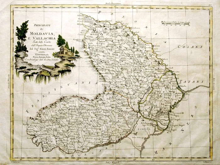 Principatele Române FOTO wikipedia după o hartă italiană din 1786