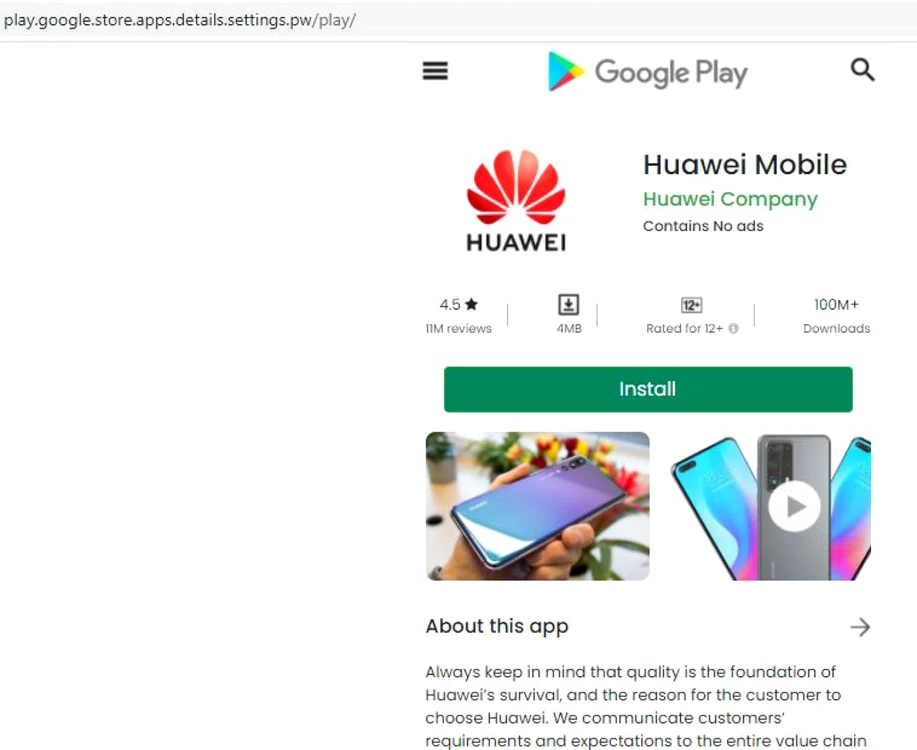 Aplicatie Malware Huawei FOTO @ ReBensk / Twitter