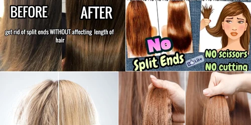 Păr sănătos fără vârfuri despicate cu metoda Trinity Hair Care - metoda în 3 pași Colaj DMS
