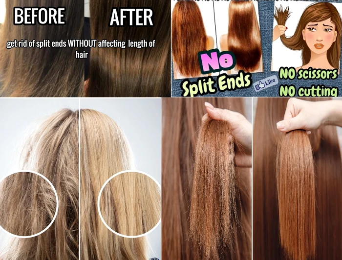 Păr sănătos fără vârfuri despicate cu metoda Trinity Hair Care - metoda în 3 pași Colaj DMS