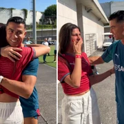 cristiano ronaldo imbratisand o fana foto instagram celine dept png