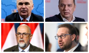 Ilie Bolojan, Sorin Grindeanu, Kelemen Hunor, Dominic Fritz  / FOTO EPA-EFE, Mediafax Foto