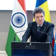 Nicușor Dan, la evenimentul „Romania India Business Forum” foto captura video administratia prezidentiala png