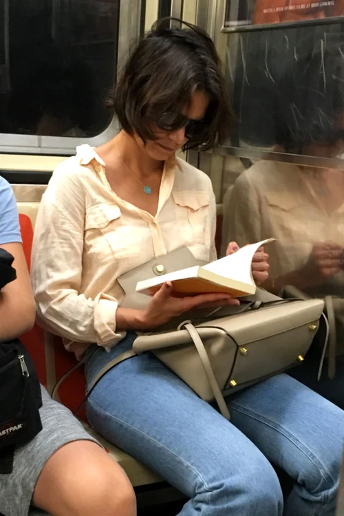Katie Holmes goes unnoticed on the subway in New York City jpeg