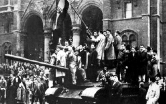 Protestatari maghiari din Budapestea, 1956