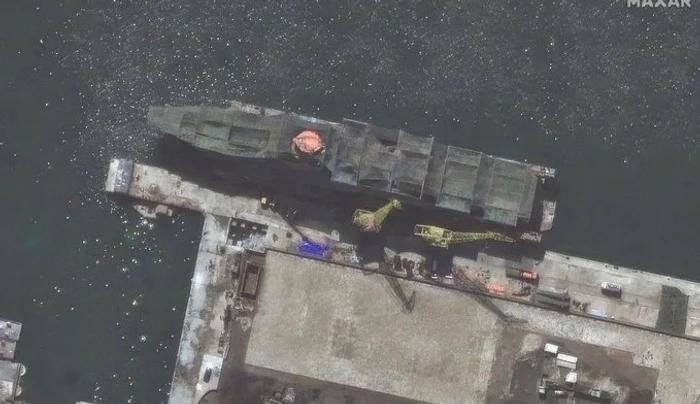 Imagini din satelit cu cea mai mare navă de război din Coreea de Nord. FOTO: X