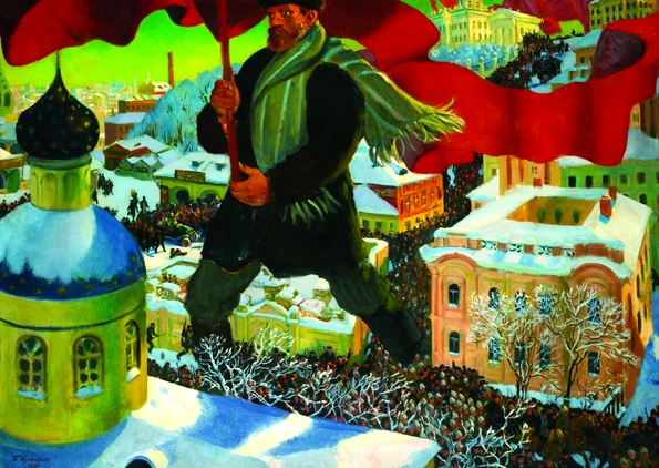 Bolșevicul, pictură de Boris Kustodiev (foto: Wikimedia Commons)