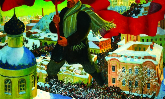 Bolșevicul, pictură de Boris Kustodiev (foto: Wikimedia Commons)