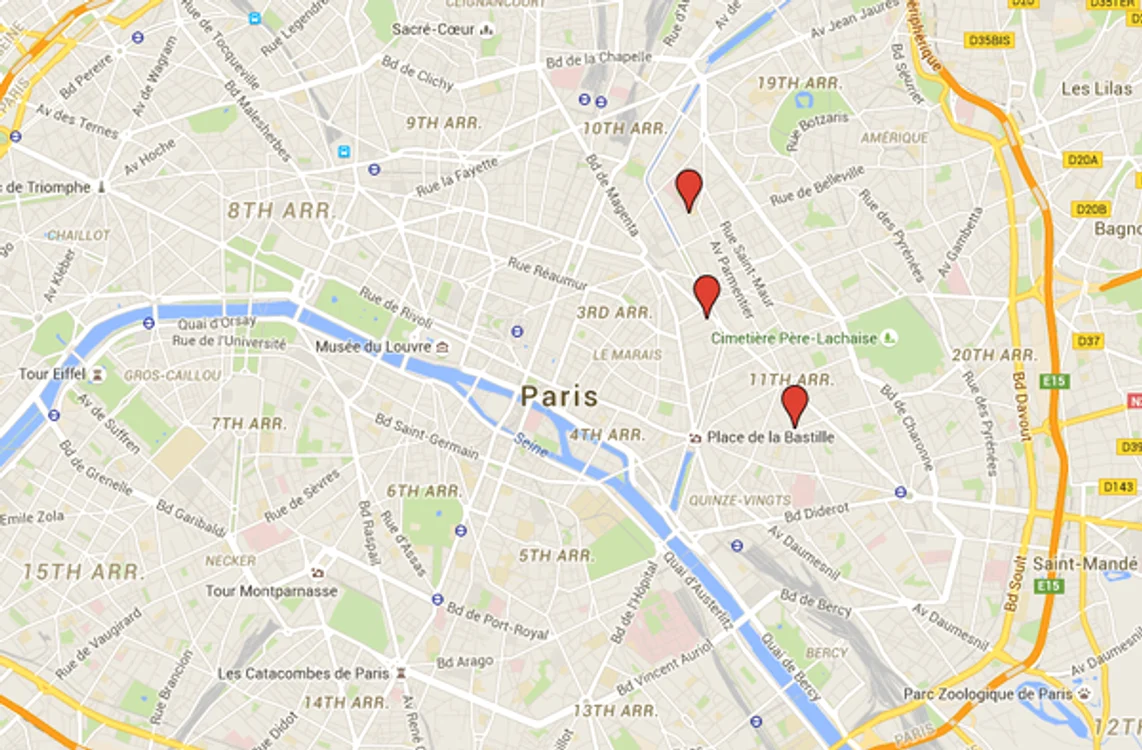 Cele trei locuri din Paris unde au avut loc atacurile