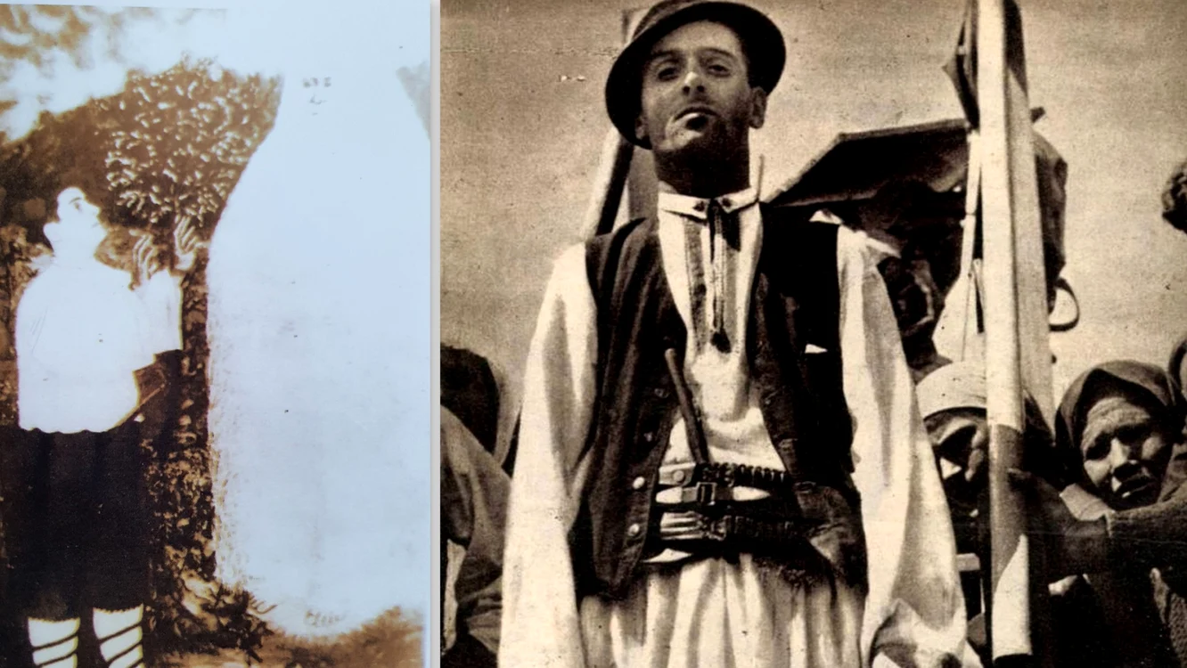 Ilustrată cu Petrache Lupu, vândută la mănăstire și fotografie din 1935. Foto: Realitatea Ilustrată