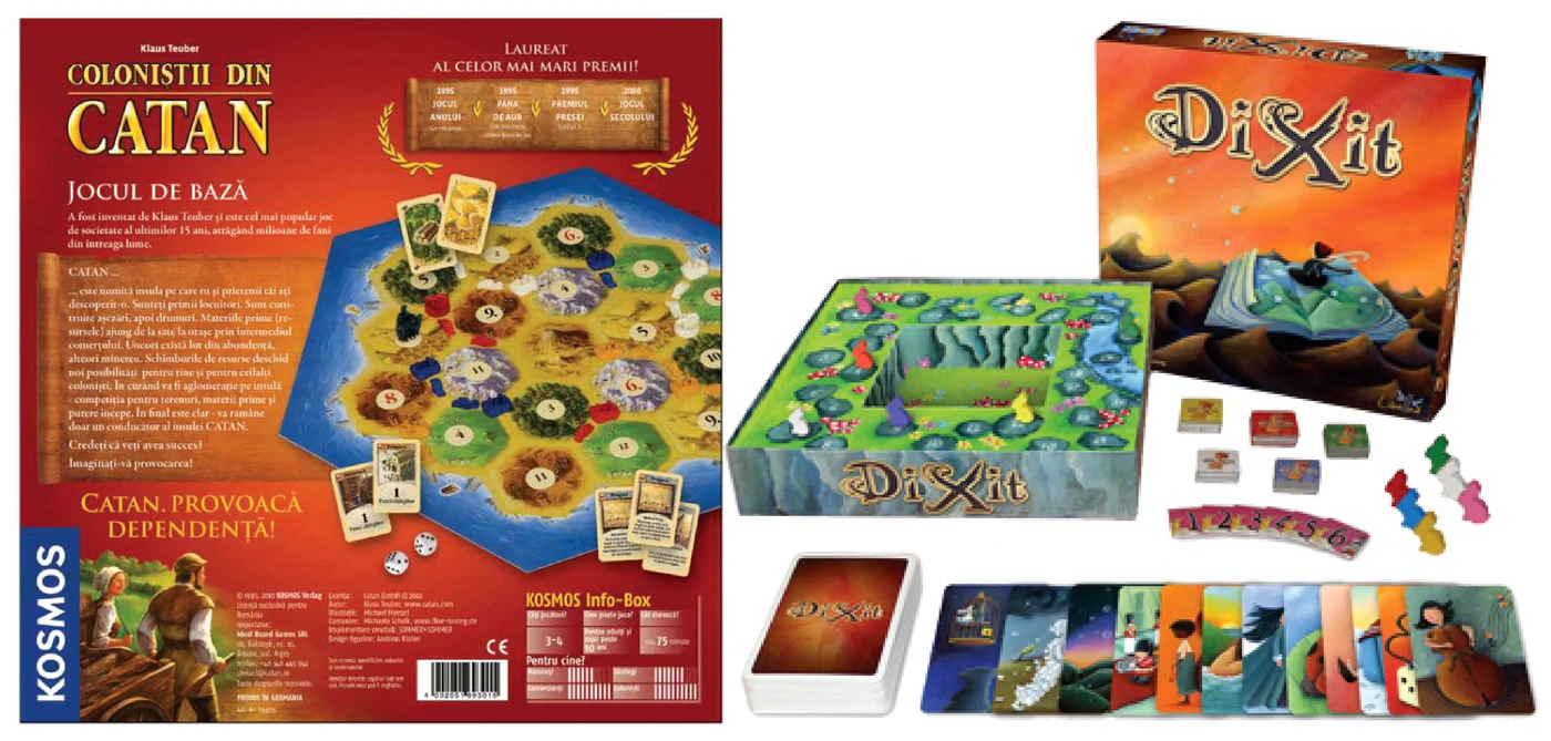 Jocurile Catan și Dixit sunt foarte populare printre amatorii de jocuri de societate