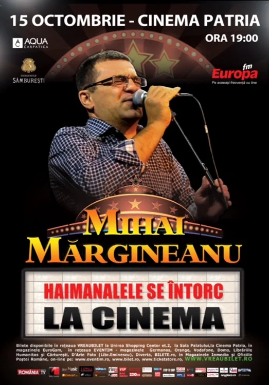 Mihai Mărgineanu cântă la cinema "Patria"