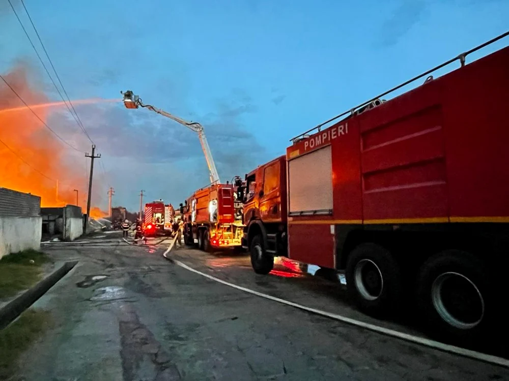 Incendiul a izbucnit în seara zilei de joi 9 iunie FOTO: ISU Argeş