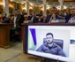 Sedinta plenului reunit a Camerei Deputatilor si Senatorilor mesaj presedinte ucrainean Volodymyr Zelensky 4 aprilie 2022 FOTO Inquam Photos / Octav Ganea
