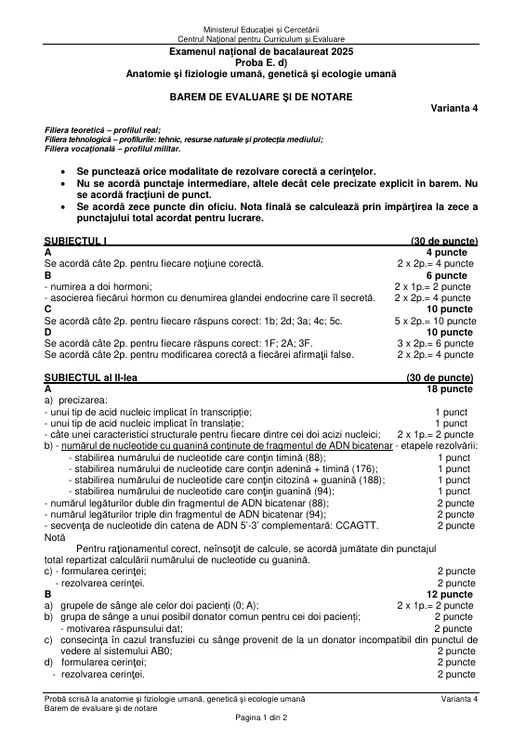 Bacalaureat 2025 - sesiunea de toamnă. Elevii au susținut proba la alegere a profilului. Subiecte și bareme de corectare 4 image