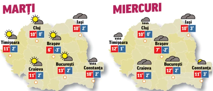 Prognoza meteo pentru următoarele două zile aduce și soare și ploi