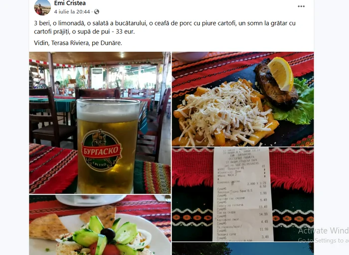 Postarea turistului român FOTO: FB