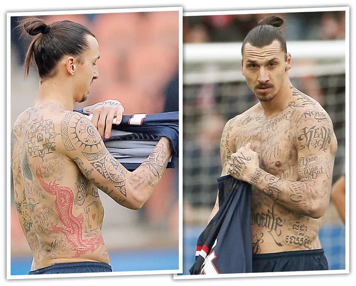 Dragonul şi cărţile de joc sunt deja celebre. Pe braţul stâng sunt scrise numele tuturor membrilor familiei