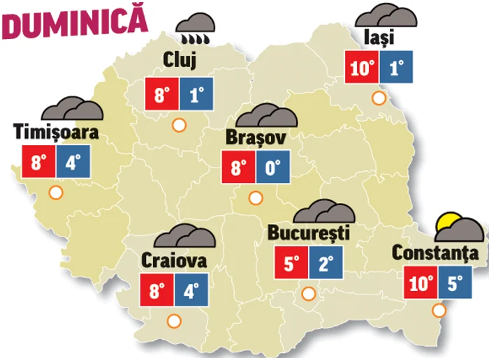 Prognoza meteo 31 ianuarie anunță că vremea se va menține caldă, dar va fi înnorat
