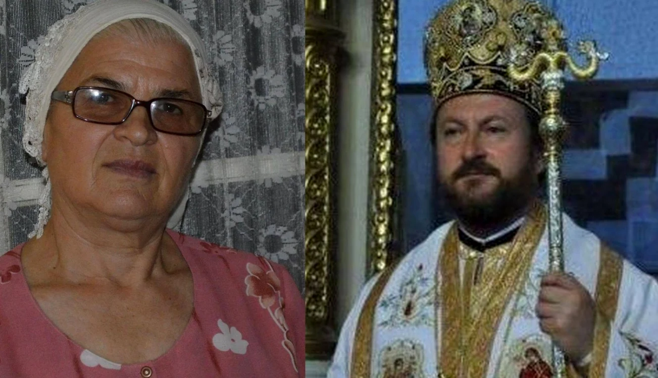 Fosta pedagogă Didina Brănici şi episcopul Corneliu