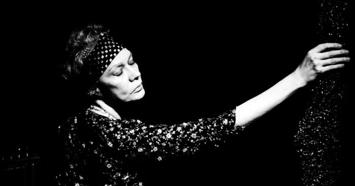 Oana Pellea în spectacolul „Idolul şi Ion Anapoda“, de la ArCuB