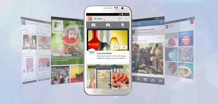 Galaxy Note II are un ecran de 5,5 inci cu rezoluţie HD.