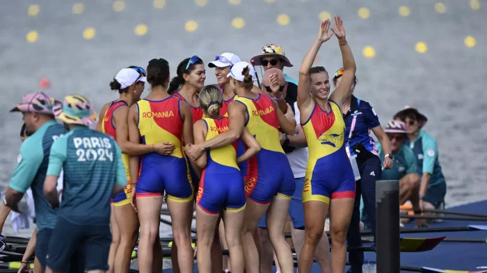 Barca de 8+1 a câștigat aurul la Olimpiada de la Paris. Foto Profimedia