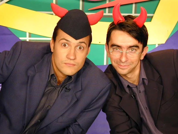 
    Şerban Huidu şi Mihai Găinuşă, în primii ani de "Cronică"Foto: Prima TV  