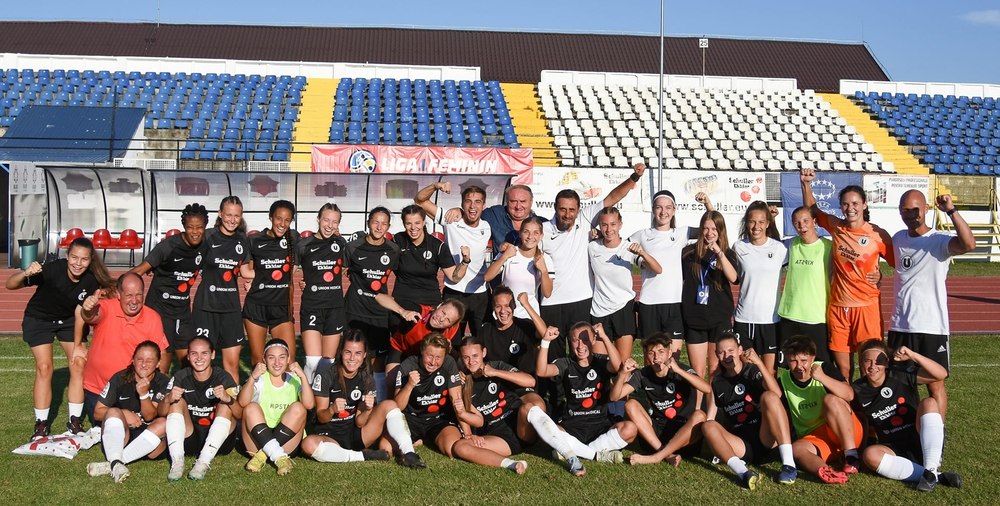 Universitatea Olimpia Cluj a reușit să se califice în finala turneului preliminar al Grupei 1 din Liga Campionilor la fotbal feminin, după ce a învins echipa slovacă Spartak Myjava cu scorul de 6-2 (4-1), pe Stadionul Cetate din Alba Iulia