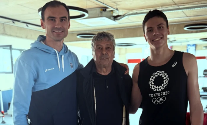 Dragoș Luscan, Mircea Lucescu și David Popovici  Foto/Instagram 