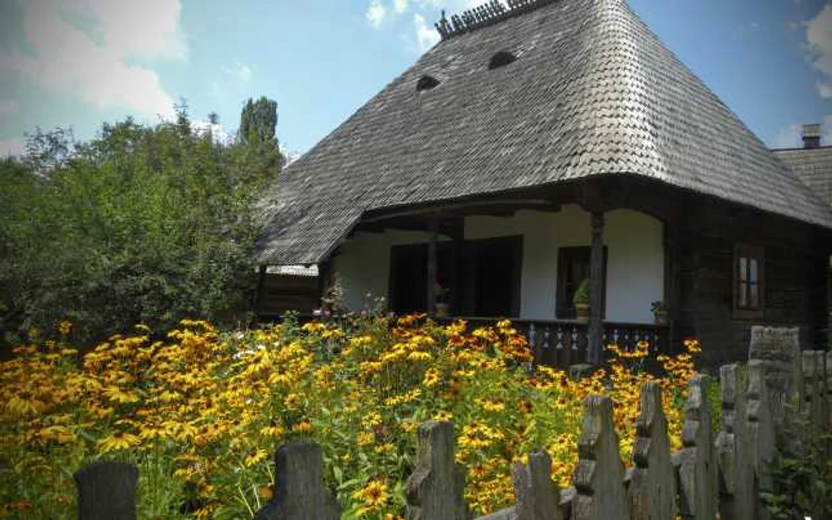 Fotografie realizată de unul dintre studenţii străini, reprezentând o casă tradiţională românească