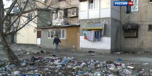 Un cartier din Bucuresti vazut de postul Rossia 1 FOTO Captură Rossia 1
