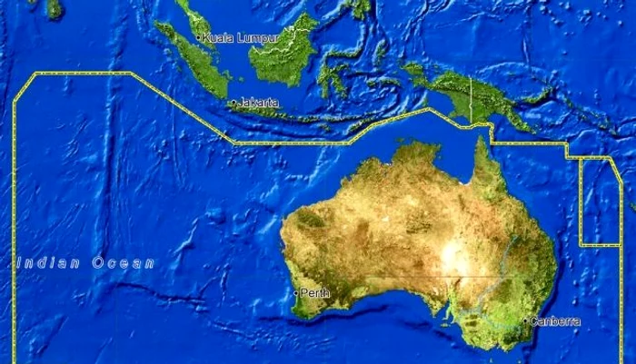 Zborul MH370 s-a prăbuşit în sudul Oceanului Indian. Zona marcată este sub monitorizarea autorităţilor australiene.