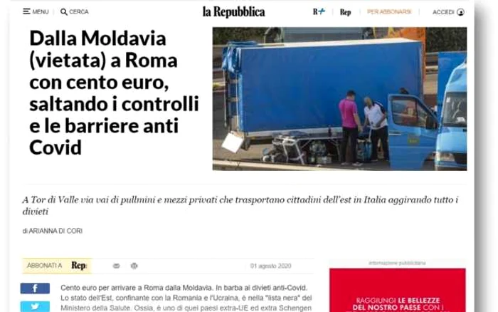 Captură foto: roma.repubblica.it