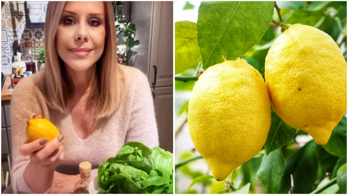 Mihaela Bilic și consumul de zeamă de lămâie în salatele verzi - Foto: colaj Click!