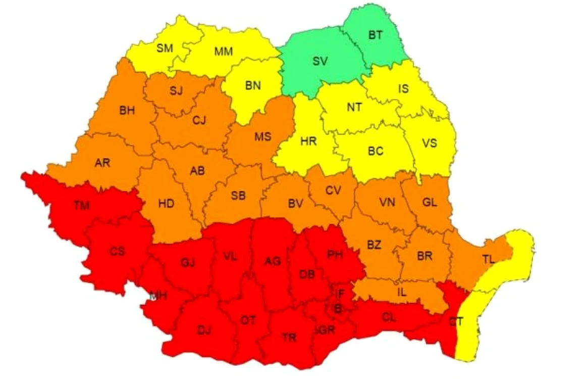 Sămăbătă de foc în aproape toată ţara. FOTO: ANM