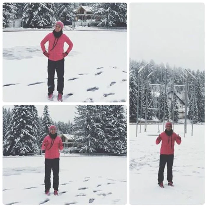 Noiembrie 2014. Simona și-a continuat pregătirile în ciuda zăpezii căzute la Poiana Brașov