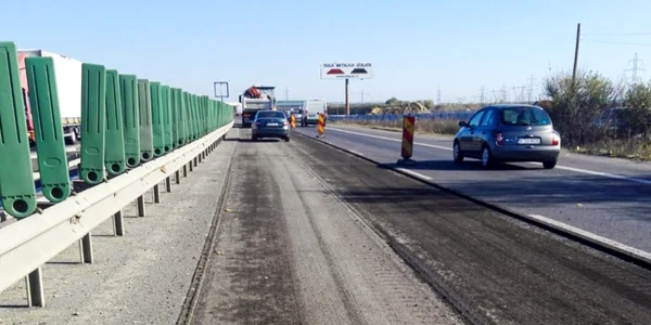 Lucrări pe Autostrada Soarelui A2 sectorul de beton de la Fundulea spre Bucureşti Sursa Facebook CNAIR